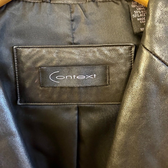 Context Black Leather Jacket Size 8 - Picture 4 of 4